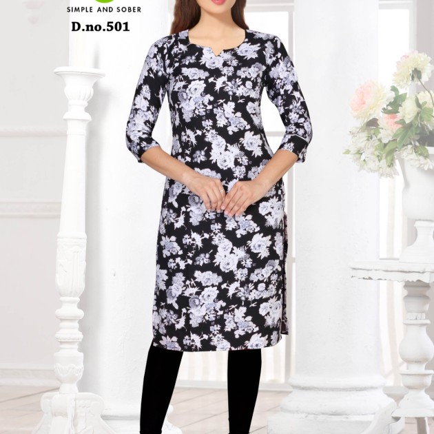 Black Floral Kurti