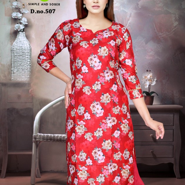 Pink Floral Kurti under 1000